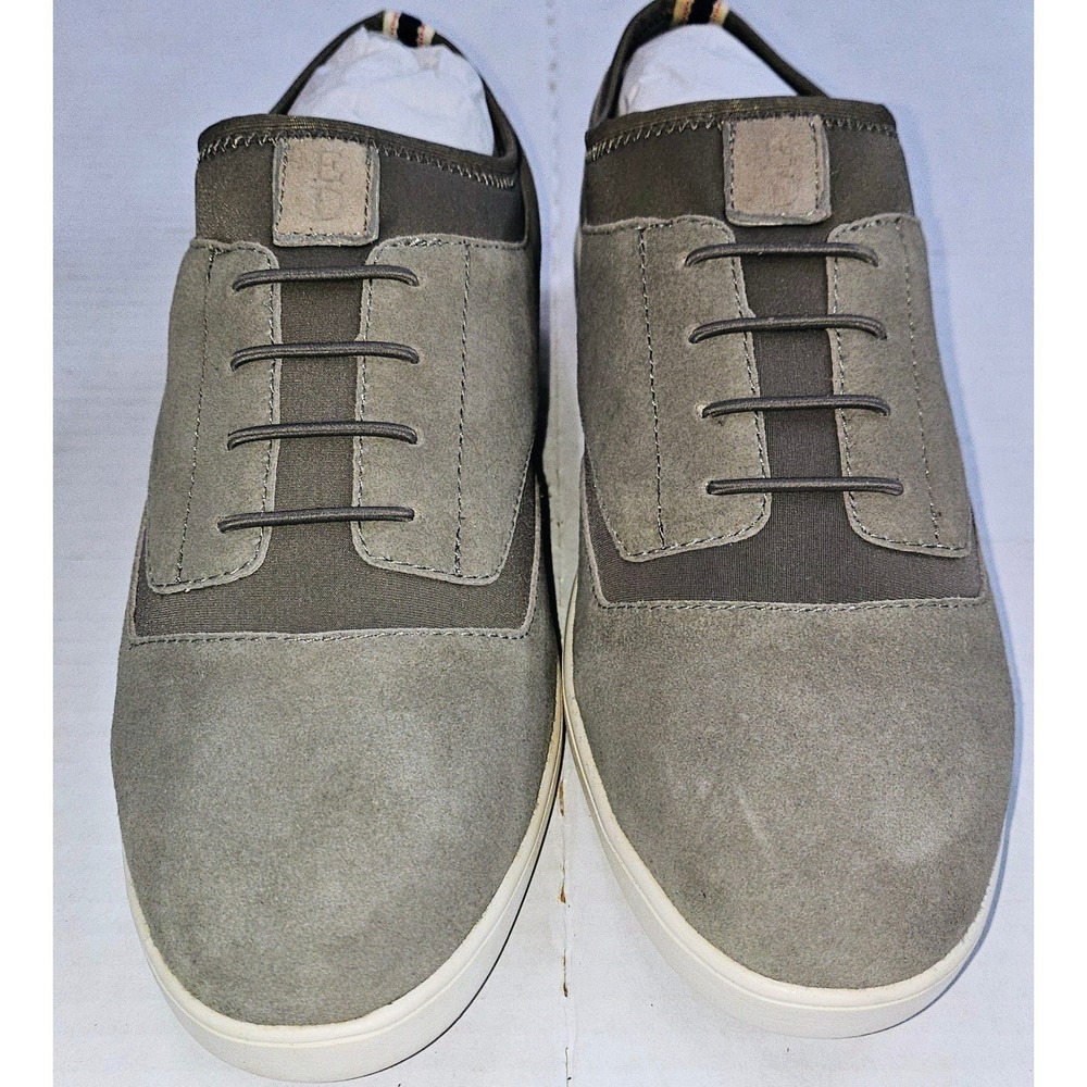 Ellen DeGeneres ED Atala Stone Grey Suede Slip On Bungee Sneakers 6 Wide NEW